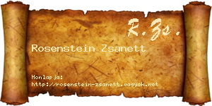 Rosenstein Zsanett névjegykártya